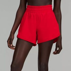 LULULEMON Track That Mid-Rise Lined Short 5" Red
